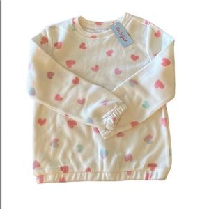 NWT girls soft long sleeve lush heart sweatshirt.